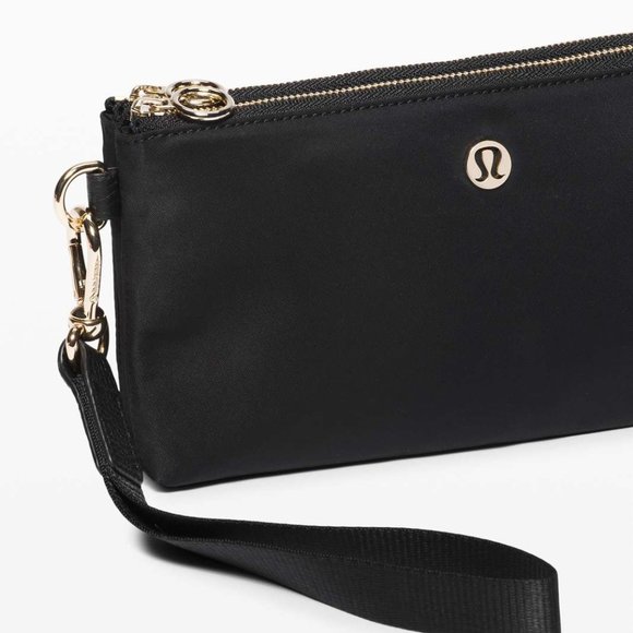 lululemon athletica Handbags - NWT Lululemon Now and Always Pouch, Black/Gold